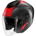 SHARK casque moto jet RS JET CARBON SKIN carbone / rouge