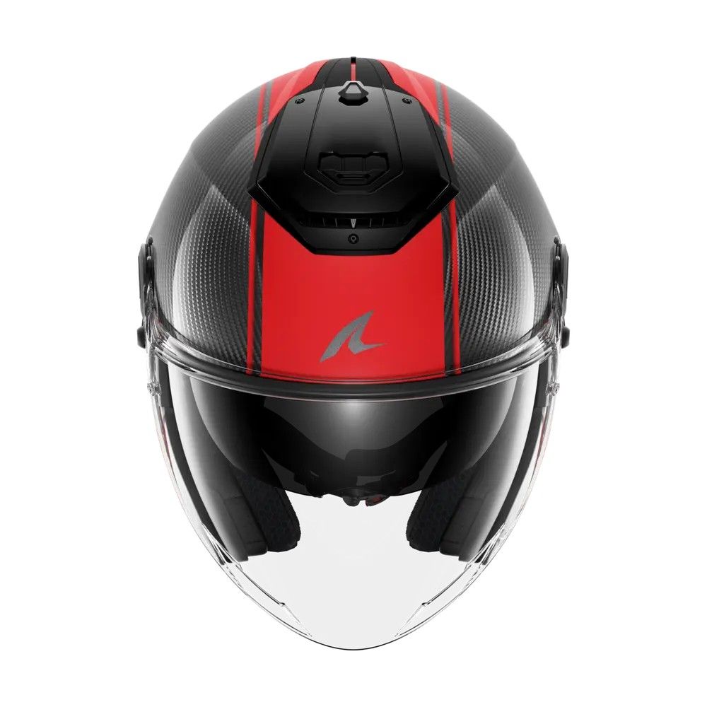 SHARK casque moto jet RS JET CARBON SKIN carbone / rouge