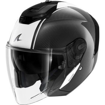 SHARK casque moto jet RS JET CARBON SKIN carbone / blanc