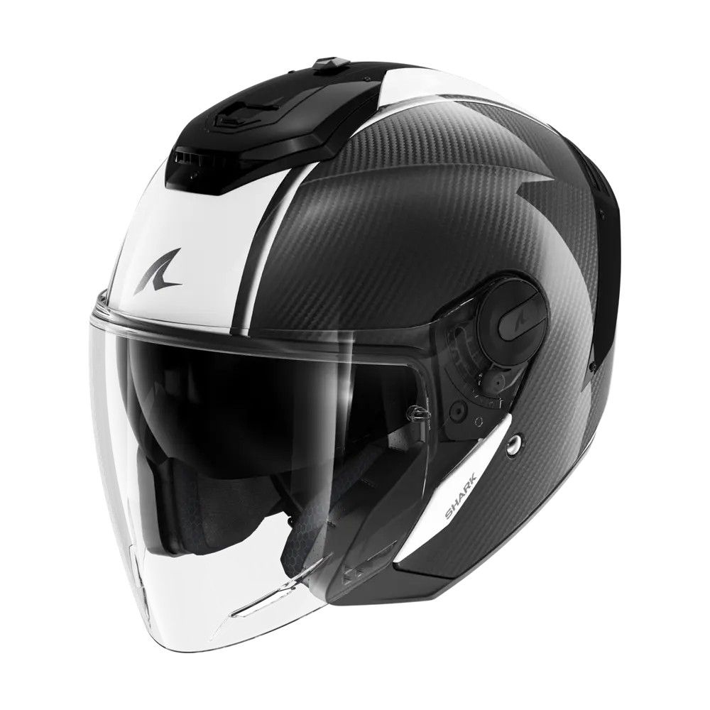 SHARK casque moto jet RS JET CARBON SKIN carbone / blanc