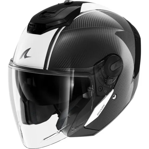 SHARK jet motorcycle helmet RS JET CARBON SKIN carbon / white