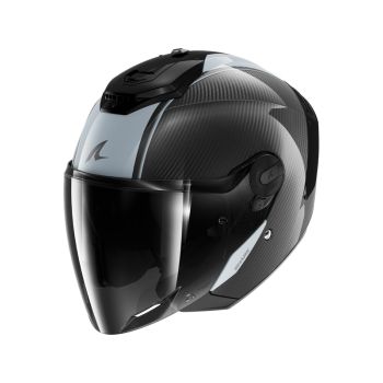 SHARK casque moto jet RS JET CARBON SKIN carbone / argent