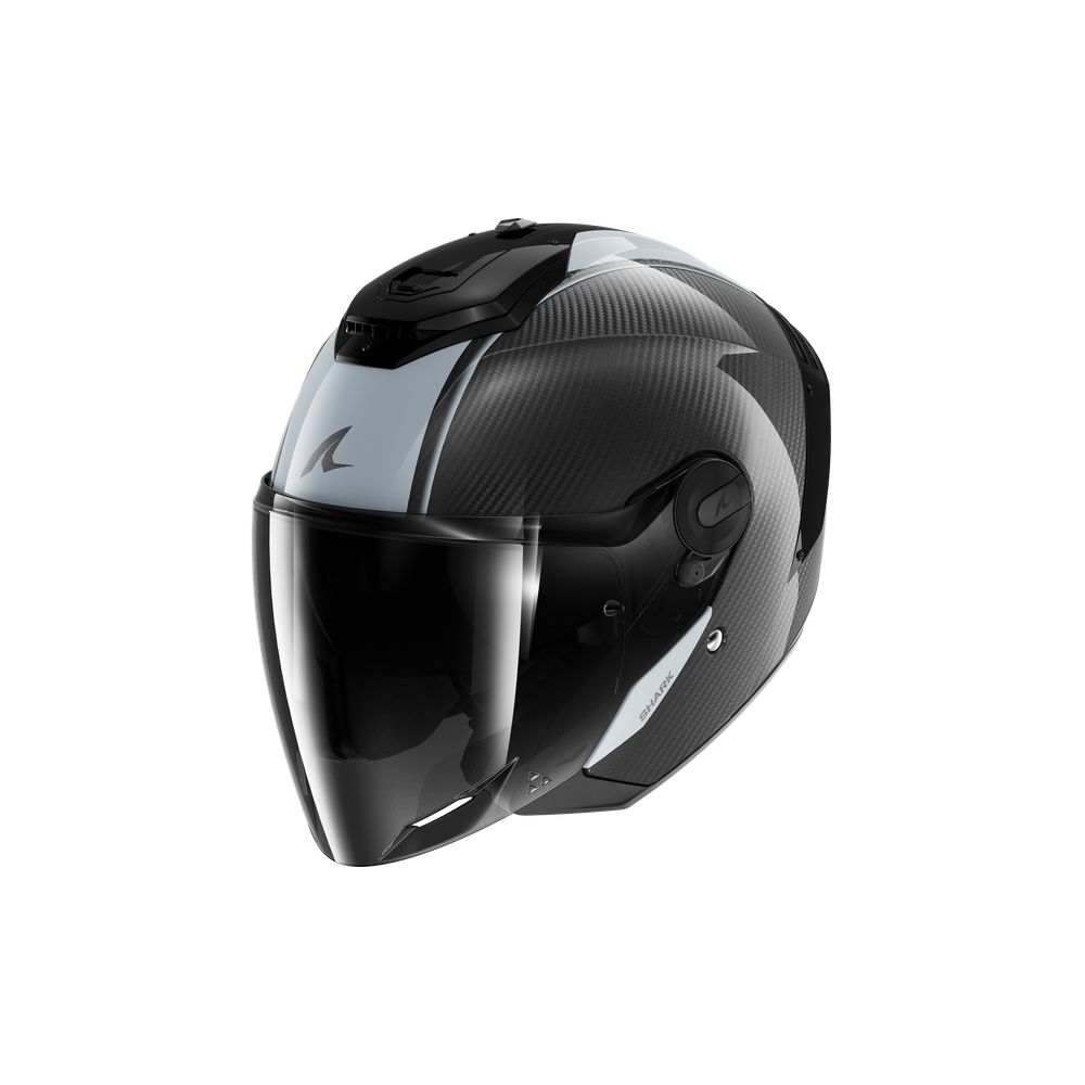 SHARK casque moto jet RS JET CARBON SKIN carbone / argent