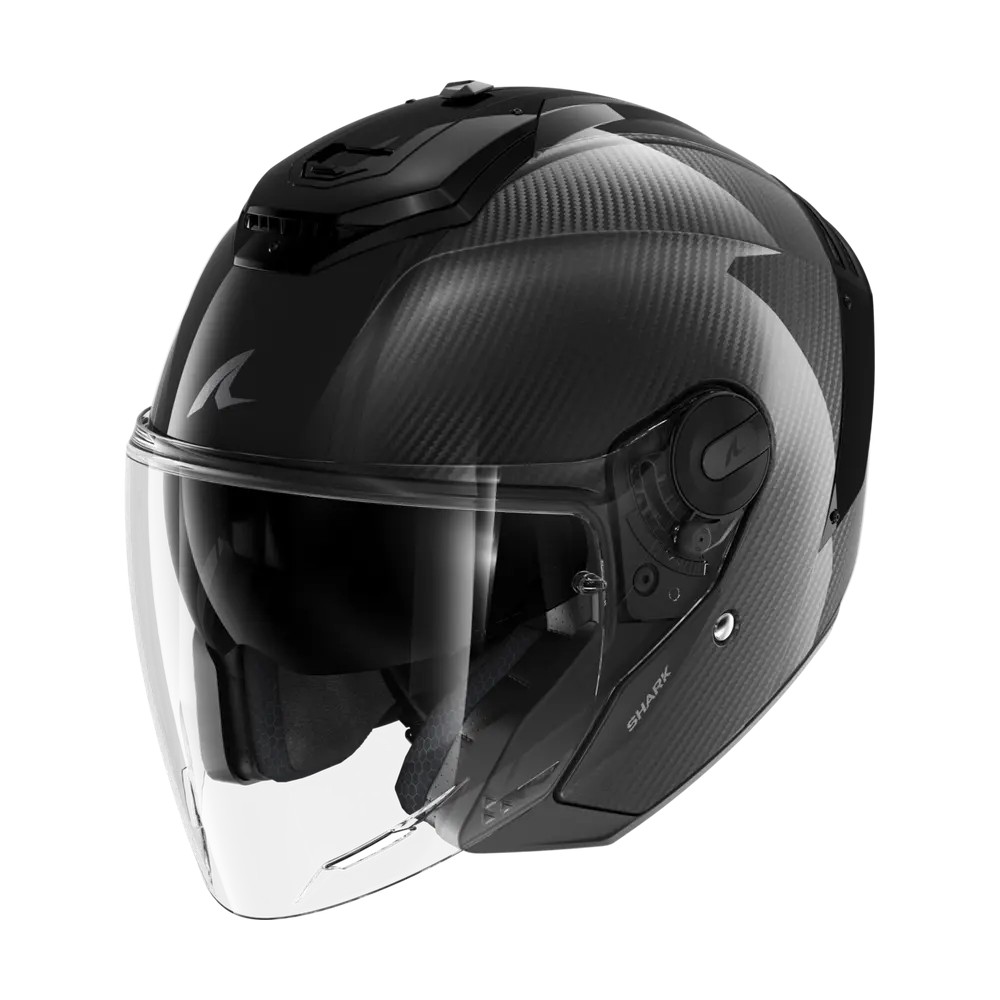 SHARK jet motorcycle helmet RS JET CARBON SKIN carbon / black