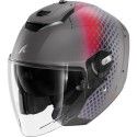 SHARK casque moto jet RS JET STRIDE argent mat / violet / rouge