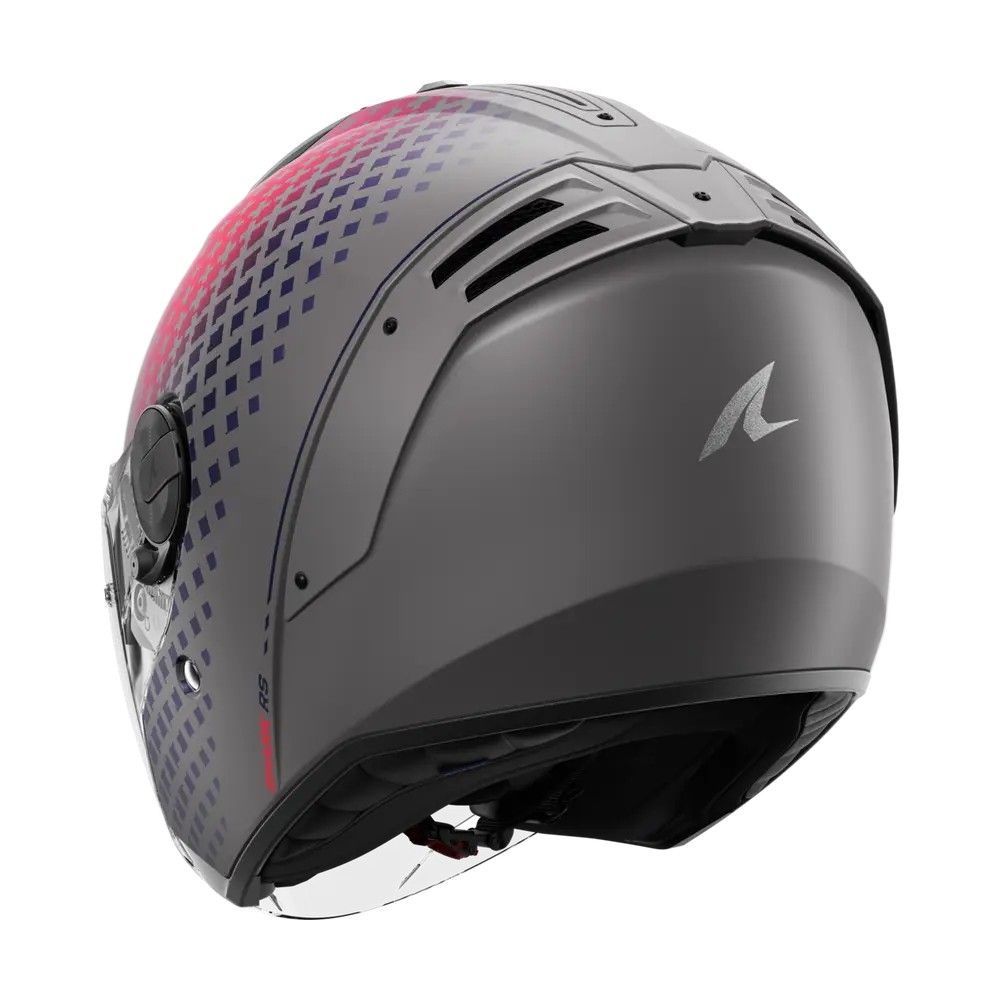 SHARK casque moto jet RS JET STRIDE argent mat / violet / rouge