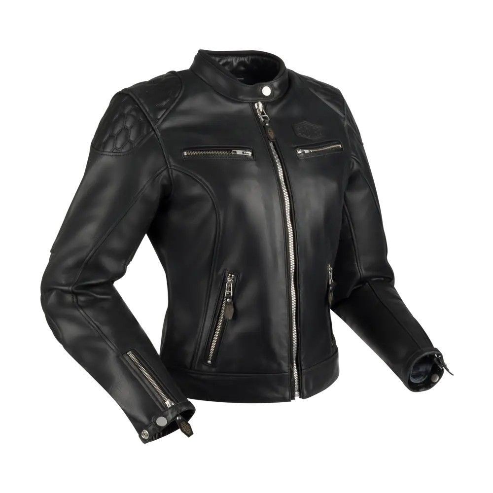 SEGURA blouson moto scooter LADY CURTIS cuir femme toutes saisons SCB1820 Noir