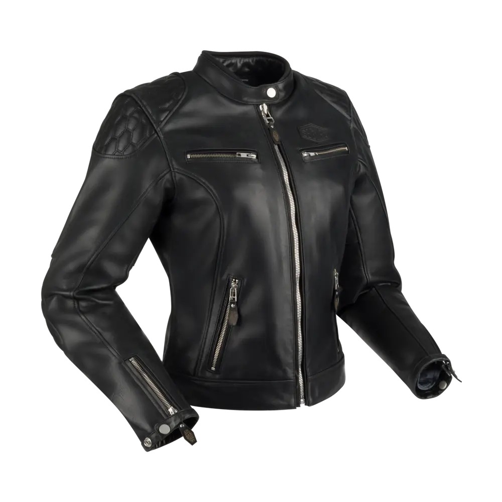 SEGURA motorcycle scooter LADY CURTIS woman all seasons leather jacket SCB1820 Black