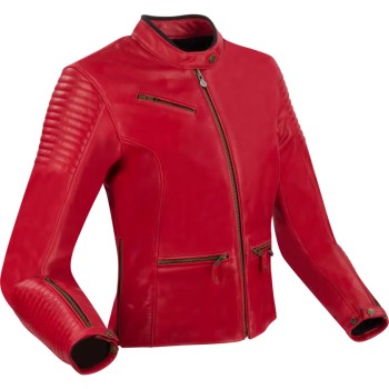 SEGURA blouson moto scooter LADY CURVE cuir femme toutes saisons SCB1781 Rouge