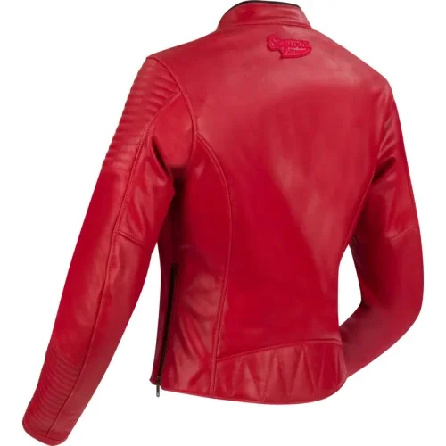 SEGURA motorcycle scooter LADY CURVE woman all seasons leather jacket SCB1781 Red