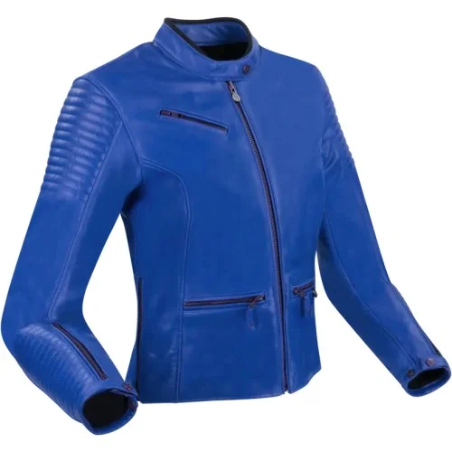 SEGURA motorcycle scooter LADY CURVE woman all seasons leather jacket SCB1782 Blue