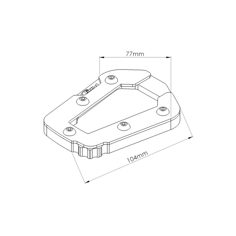 PUIG extension de base béquille HONDA CRF1100L AFRICA TWIN / SPORTS / 2020 2024 pour suspension standard ref 20281