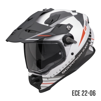 SCORPION casque cross ADF-9000 AIR FEAT moto scooter Blanc mat  Noir  Rouge