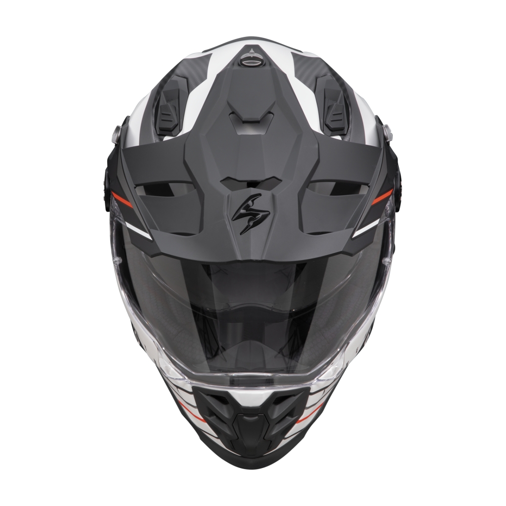 SCORPION casque cross ADF-9000 AIR FEAT moto scooter Blanc mat / Noir / Rouge