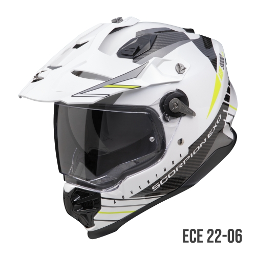 SCORPION cross helmet ADF-9000 AIR FEAT moto scooter White / Black / Neon yellow