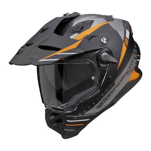 SCORPION casque cross ADF-9000 AIR FEAT moto scooter Noir mat / Argent / Orange