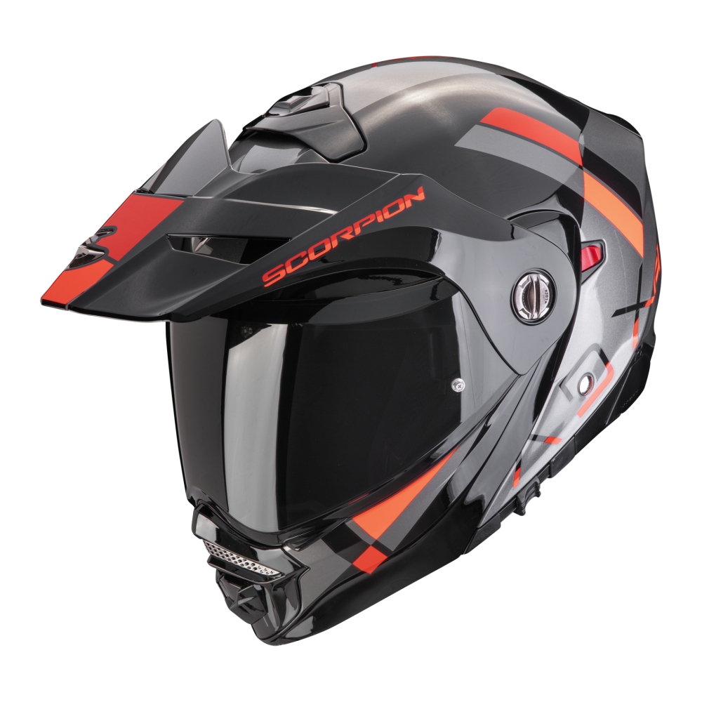 SCORPION helmet ADX-2 SOLID modular jet moto scooter Silver / Black / Red