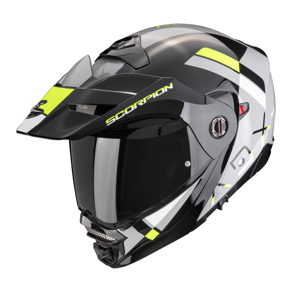 SCORPION casque jet modulaire ADX-2 SOLID moto scooter Gris / Noir / Jaune fluo