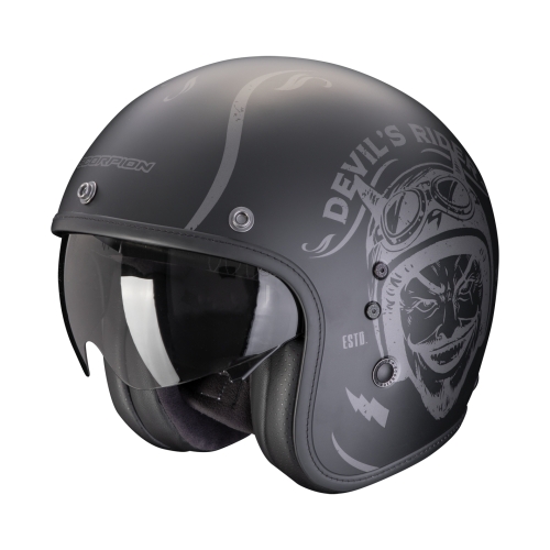 SCORPION casque jet BELFAST EVO ROMEO moto scooter Noir-mat / Argent