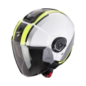 SCORPION helmet EXO-CITY II VEL jet moto scooter White / Neon yellow