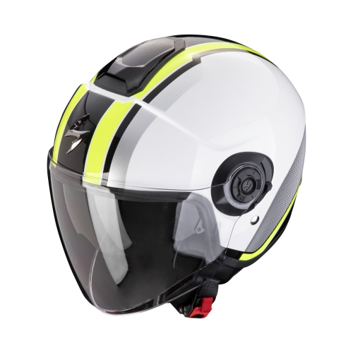 SCORPION casque jet EXO-CITY II VEL moto scooter Blanc / Jaune fluo