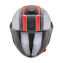 SCORPION casque jet EXO-CITY II VEL moto scooter Gris / Rouge mat