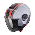 SCORPION casque jet EXO-CITY II VEL moto scooter Gris / Rouge mat