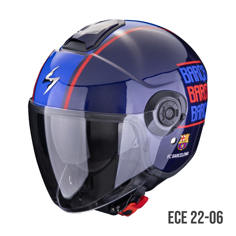 SCORPION casque jet EXO-CITY II VEL moto scooter Gris / Rouge mat