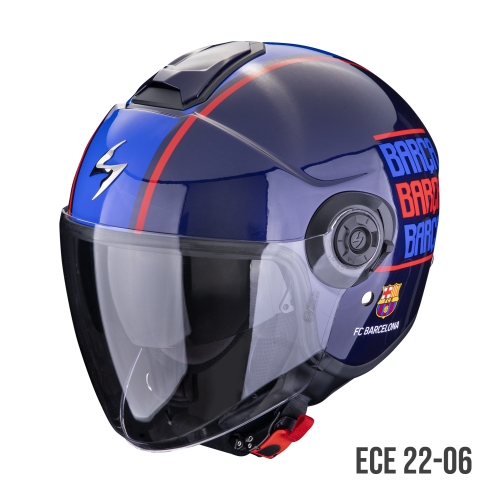 SCORPION jet helmet EXO-CITY II FC BARCELONA moto scooter Blue