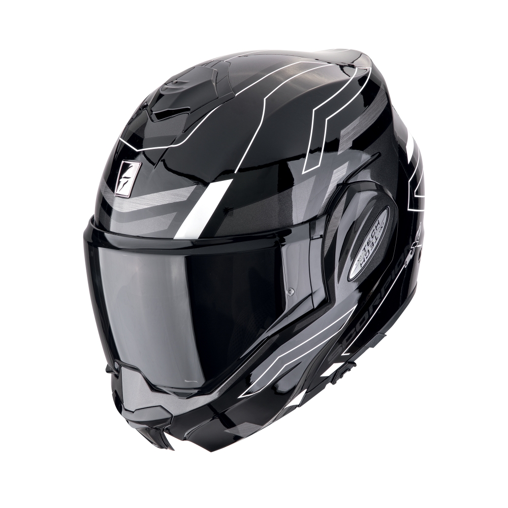 SCORPION casque modulaire EXO-TECH EVO CONQUER moto scooter Noir / Blanc