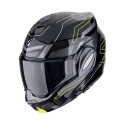 SCORPION casque modulaire EXO-TECH EVO CONQUER moto scooter Noir / Jaune fluo