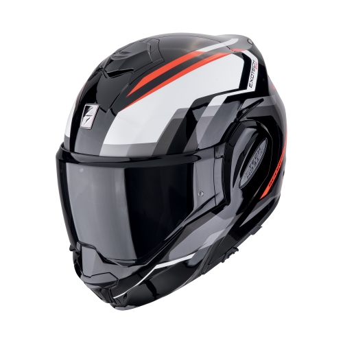 SCORPION casque modulaire EXO-TECH EVO FURIO moto scooter Noir / Rouge