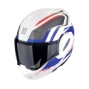 SCORPION casque modulaire EXO-TECH EVO FURIO moto scooter Blanc / Rouge / Bleu