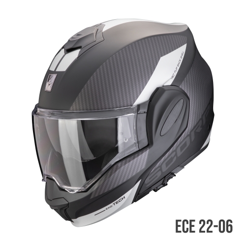 SCORPION casque modulaire EXO-TECH EVO TEAM moto scooter Noir mat / Argent