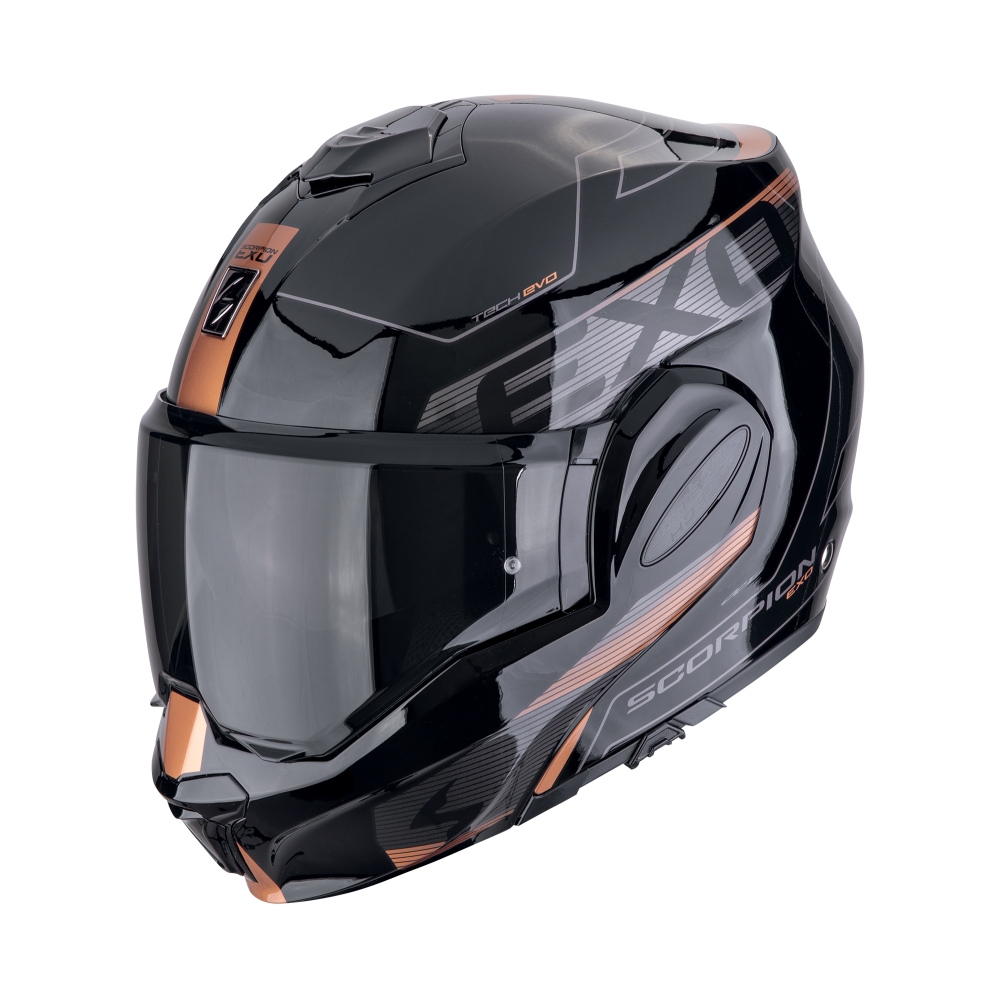 SCORPION casque modulaire EXO-TECH EVO TRAVELLER moto scooter Noir / Cuivre