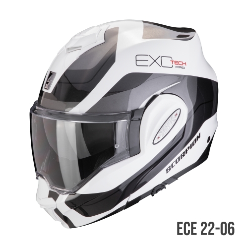 SCORPION casque modulaire EXO-TECH EVO PRO COMMUTA moto scooter Blanc / Argent