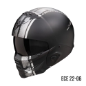 SCORPION casque modulaire EXO-COMBAT II LORD moto scooter Noir mat / Argent