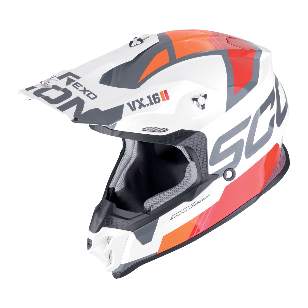 SCORPION casque jet VX-16 EVO AIR ANALOG moto scooter Blanc / Orange