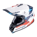 SCORPION casque cross VX-16 EVO AIR ROD moto scooter Blanc / Rouge / Bleu