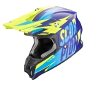 SCORPION cross helmet VX-16 EVO AIR SLANTER moto scooter Matte blue / Neon yellow