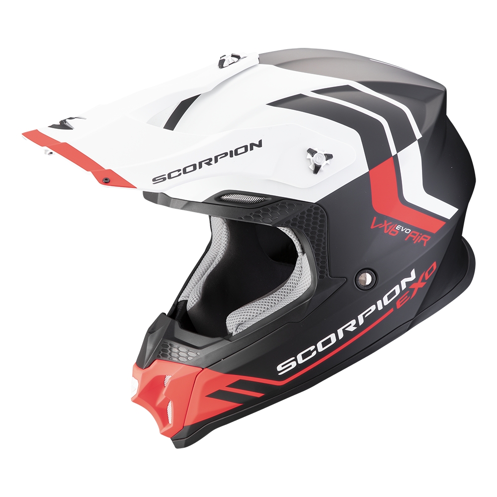 SCORPION cross helmet VX-16 EVO AIR FUSION moto scooter Matte black / Red