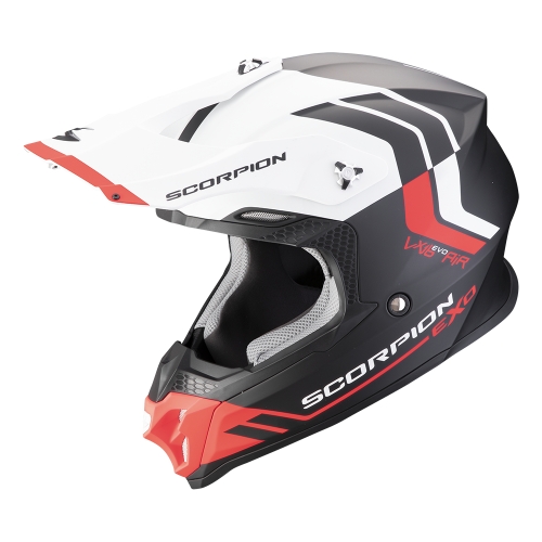 SCORPION casque cross VX-16 EVO AIR FUSION moto scooter Noir mat / Rouge