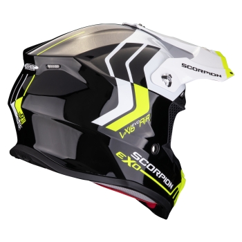 SCORPION casque cross VX-16 EVO AIR FUSION moto scooter Noir / Jaune fluo