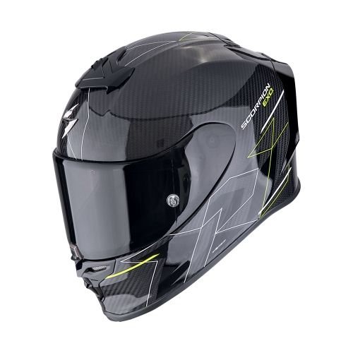 SCORPION casque intégral moto racing EXO-R1 EVO CARBON AIR CYNERGY Noir / Jaune fluo