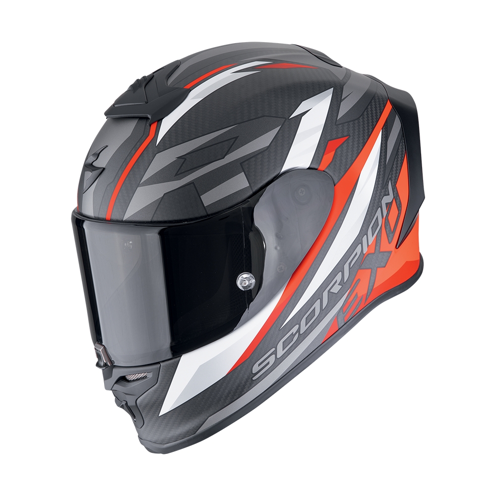 SCORPION full-face helmet EXO-R1 EVO CARBON AIR RUNNER motorcycle scooter Matte black / Red