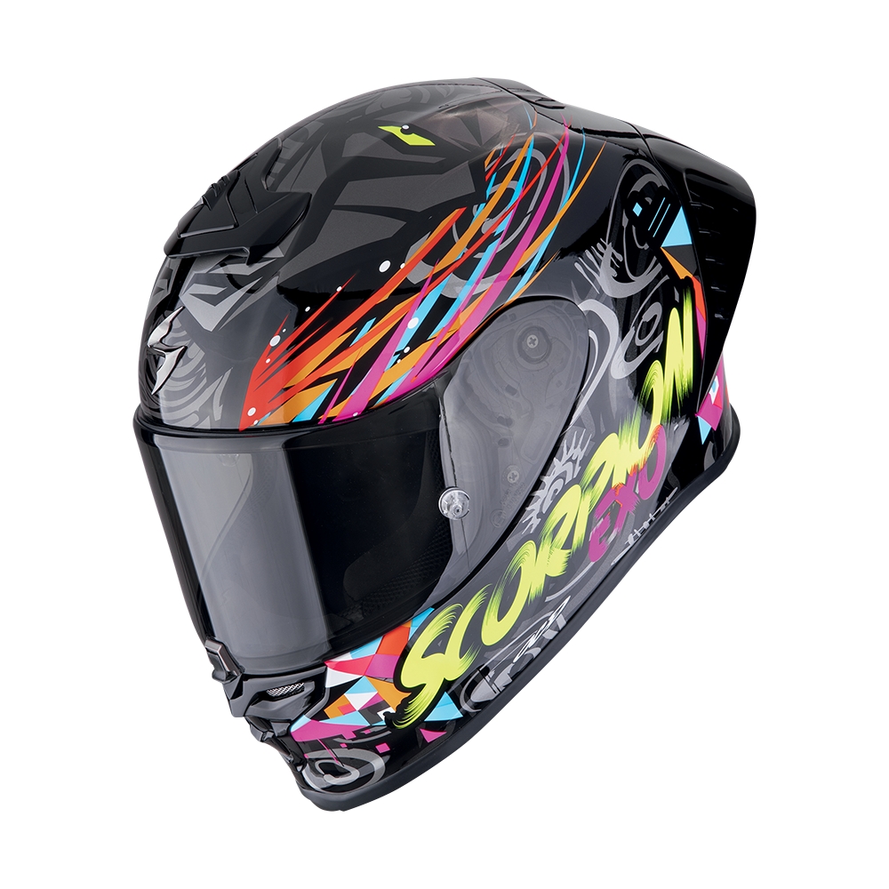 SCORPION fullface helmet EXO-R1 EVO II AIR SAVAGE moto scooter Black / Green / Orange