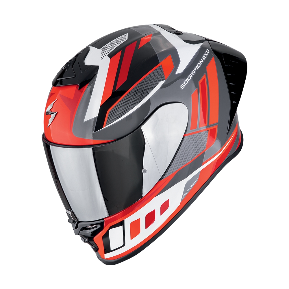 SCORPION casque intégral EXO-R1 EVO II AIR VITAL moto scooter Gris / Blanc / Rouge