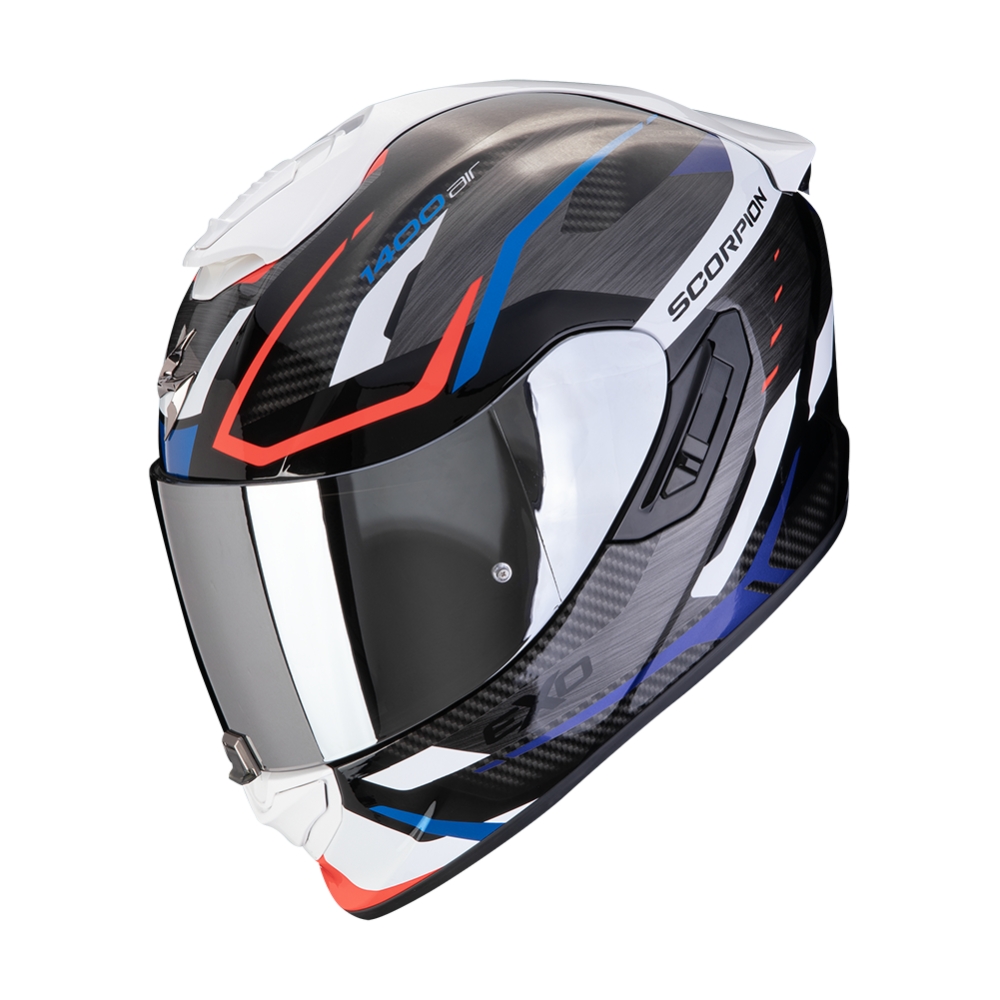 SCORPION casque intégral EXO-1400 EVO II AIR ACCORD moto scooter Noir / Bleu / Blanc