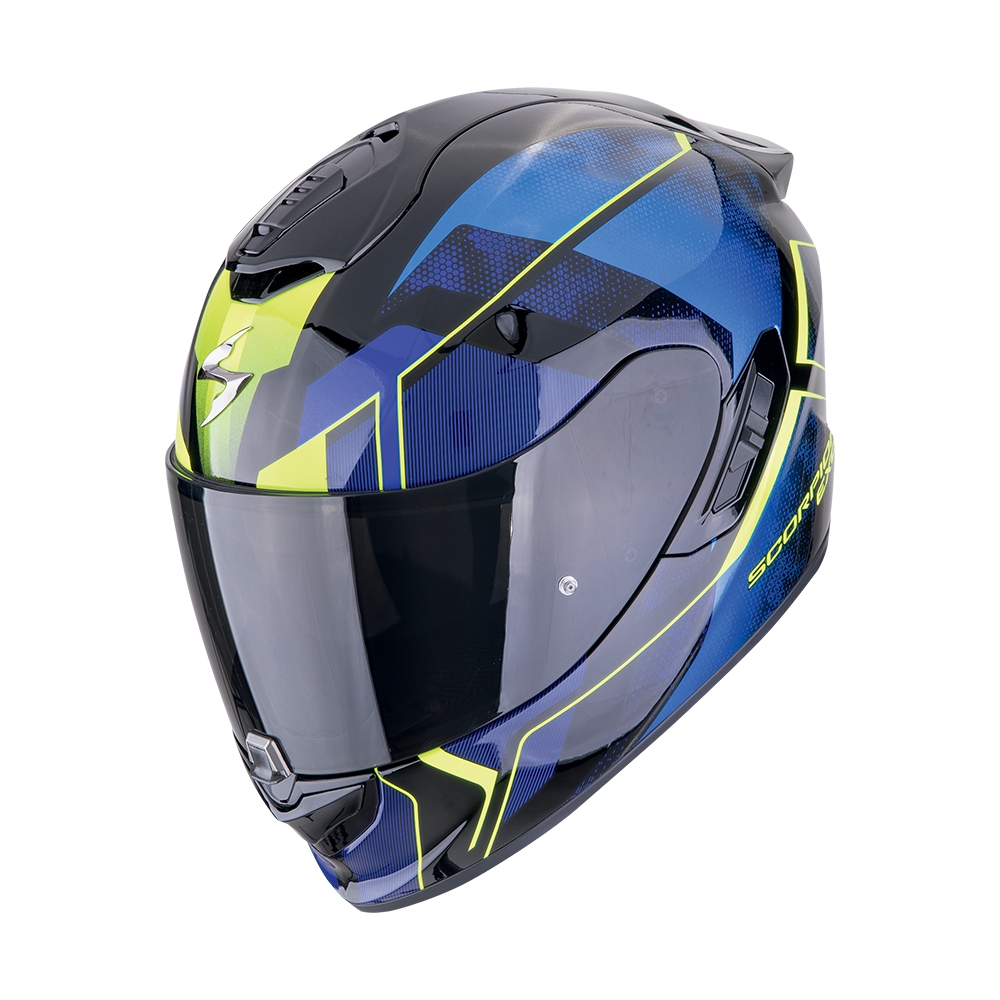 SCORPION fullface helmet EXO-1400 EVO II AIR INTENSIO moto scooter Black / Blue