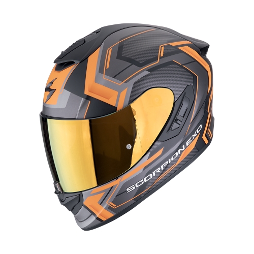 SCORPION casque intégral EXO-1400 EVO II AIR LINART moto scooter Noir mat / Orange